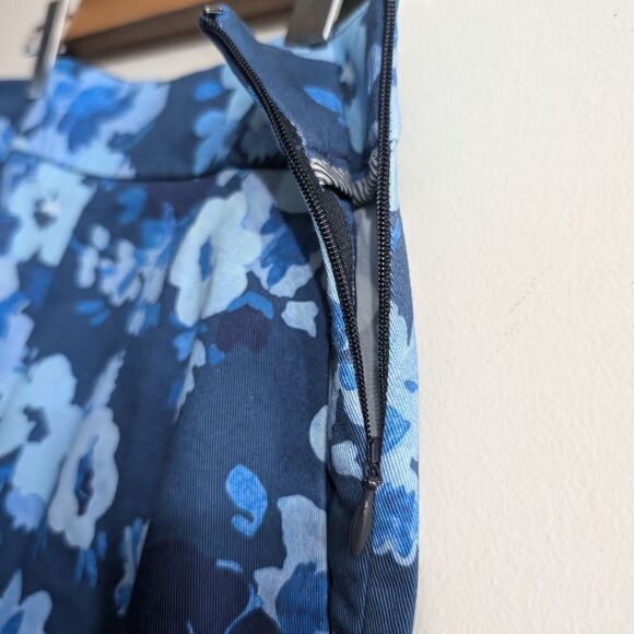 Jcrew Nwot  size 6 stretch cotton Remi pant in watercolor begonias print blue - Picture 5 of 10